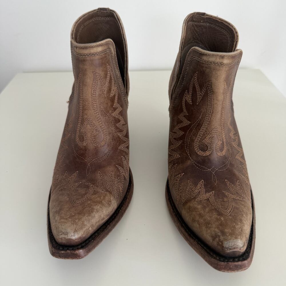 Ariat Dixon Boots Women 8.5B Brown Distressed Cowgirl X Toe Western Snip Bootie - Picture 8 of 14